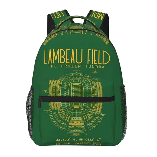 Green Bay Packers Lambeau Field Printed Backpack for Students and Everyday Use
