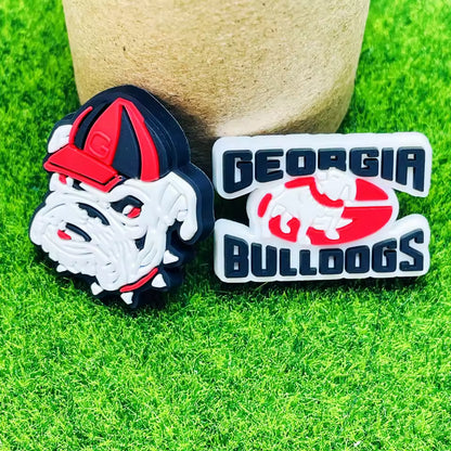 6-Piece  Georgia Bulldogs Football Shoe Charms Set – Sport-Themed PVC Accessories for Clogs, Bracelets & Wristbands