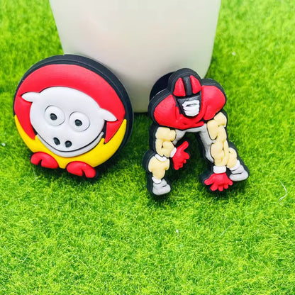 8-Piece Kansas City Chiefs Football Themed Shoe Charms Set for Sandals and Bracelets