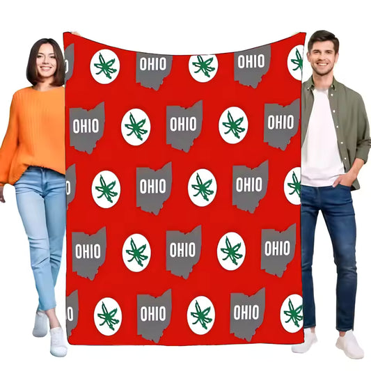 Ohio State Buckeyes Fleece Throw Blanket – Lightweight Cozy Design for Game Day, Dorm Rooms, and OSU Fan Gifts