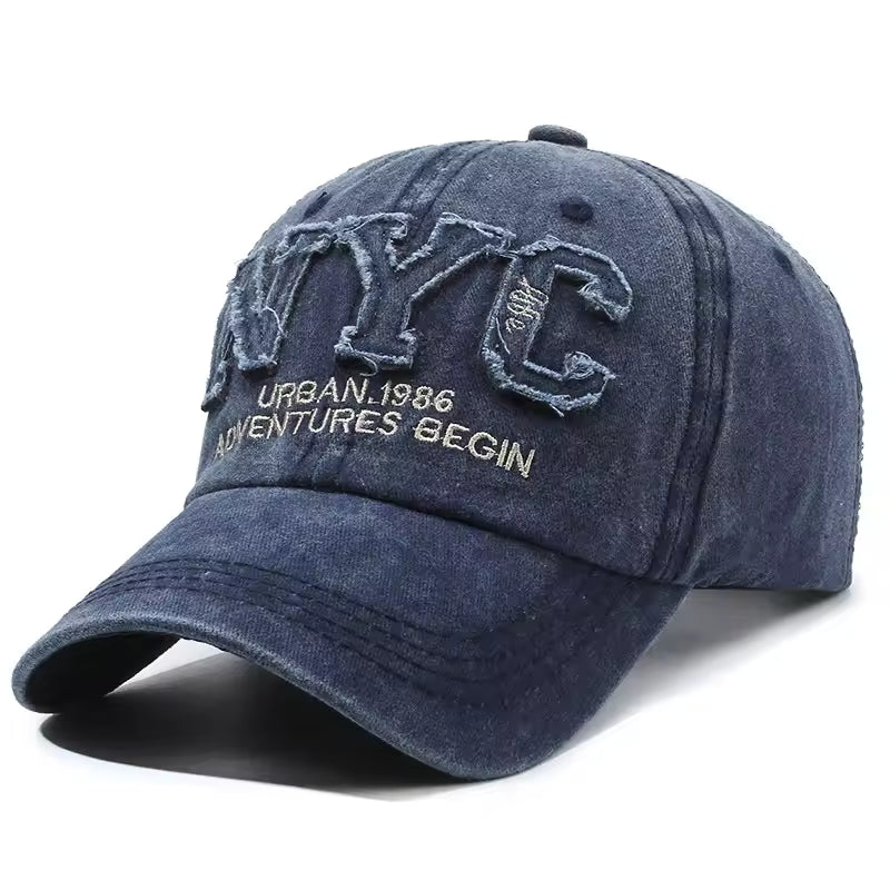 Adjustable Black Baseball Cap with “NYC” Embroidery for Daily Sun Coverage