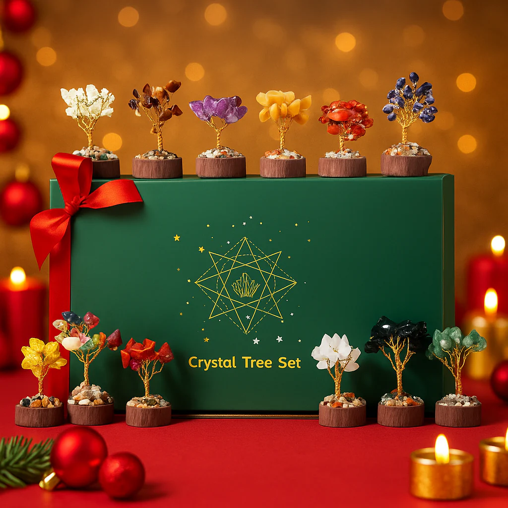 12 Mini Crystal Tree Set｜Feng Shui Gemstones for Energy Healing