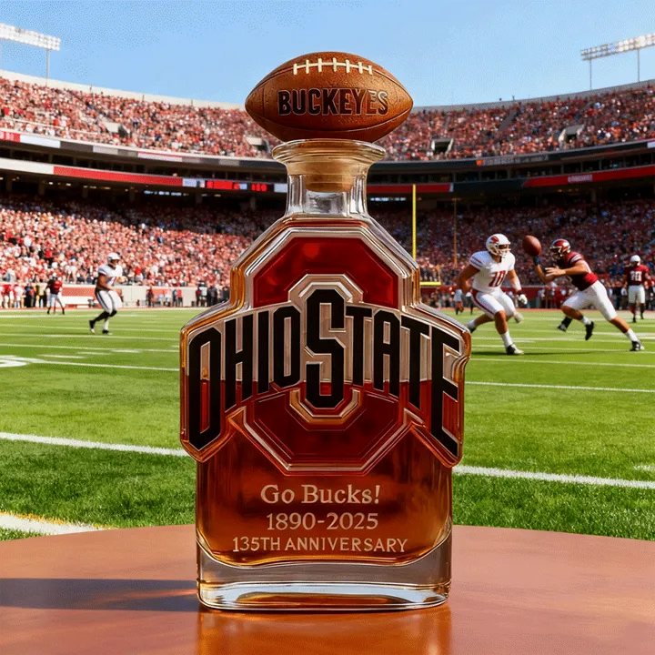 Ohio State Buckeyes Go Bucks 1980-2025 135th Anniversary Custom Bottle