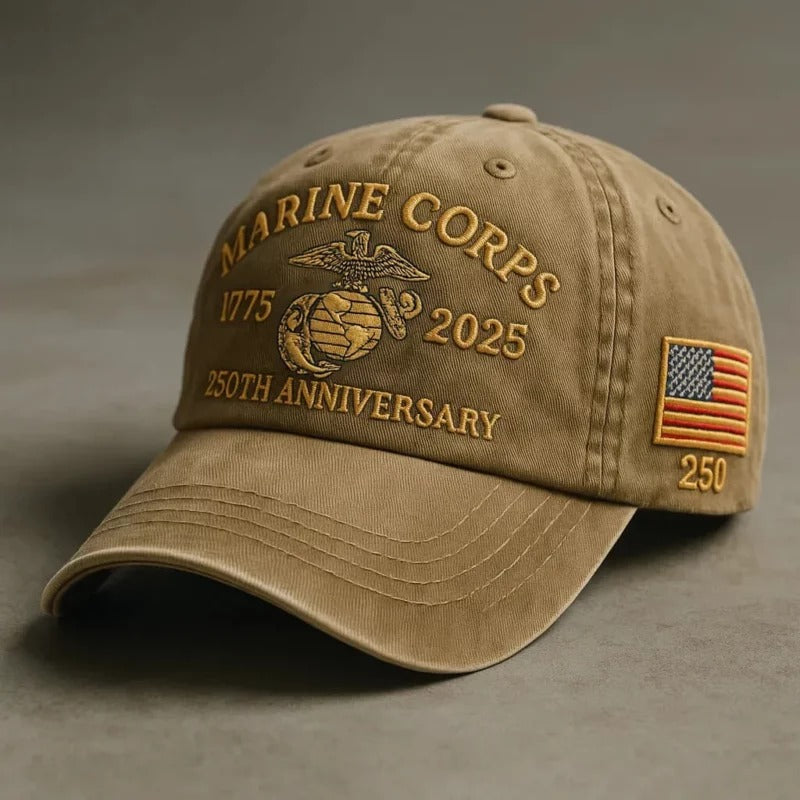 USMC 250th Anniversary Cap – Limited Edition Marine Corps Hat, Patriotic Military Gear
