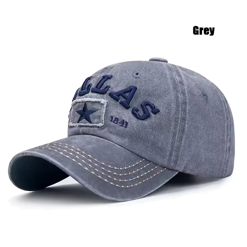 Unisex Dallas Embroidered Baseball Cap with Adjustable Snapback, Multiple Color Options