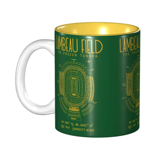 Green Bay Packers Lambeau Field Ceramic Mug for Coffee, Tea, or Everyday Drinks