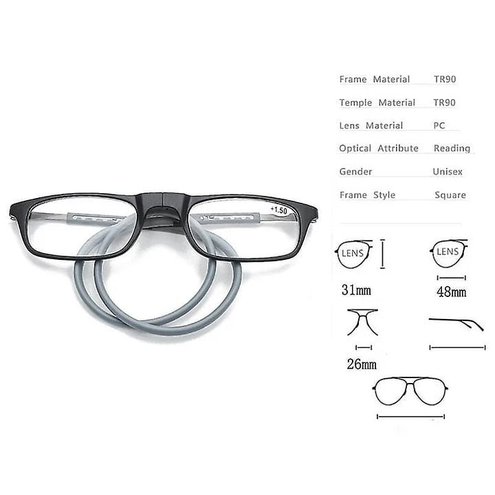 Reading Glasses High-grade Tr Magnetic Absorption Hanging Neck Funky Readers Glasses