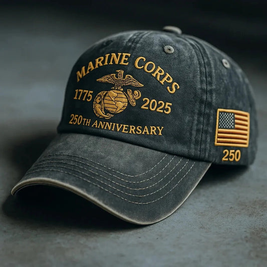 USMC 250th Anniversary Cap – Limited Edition Marine Corps Hat, Patriotic Military Gear