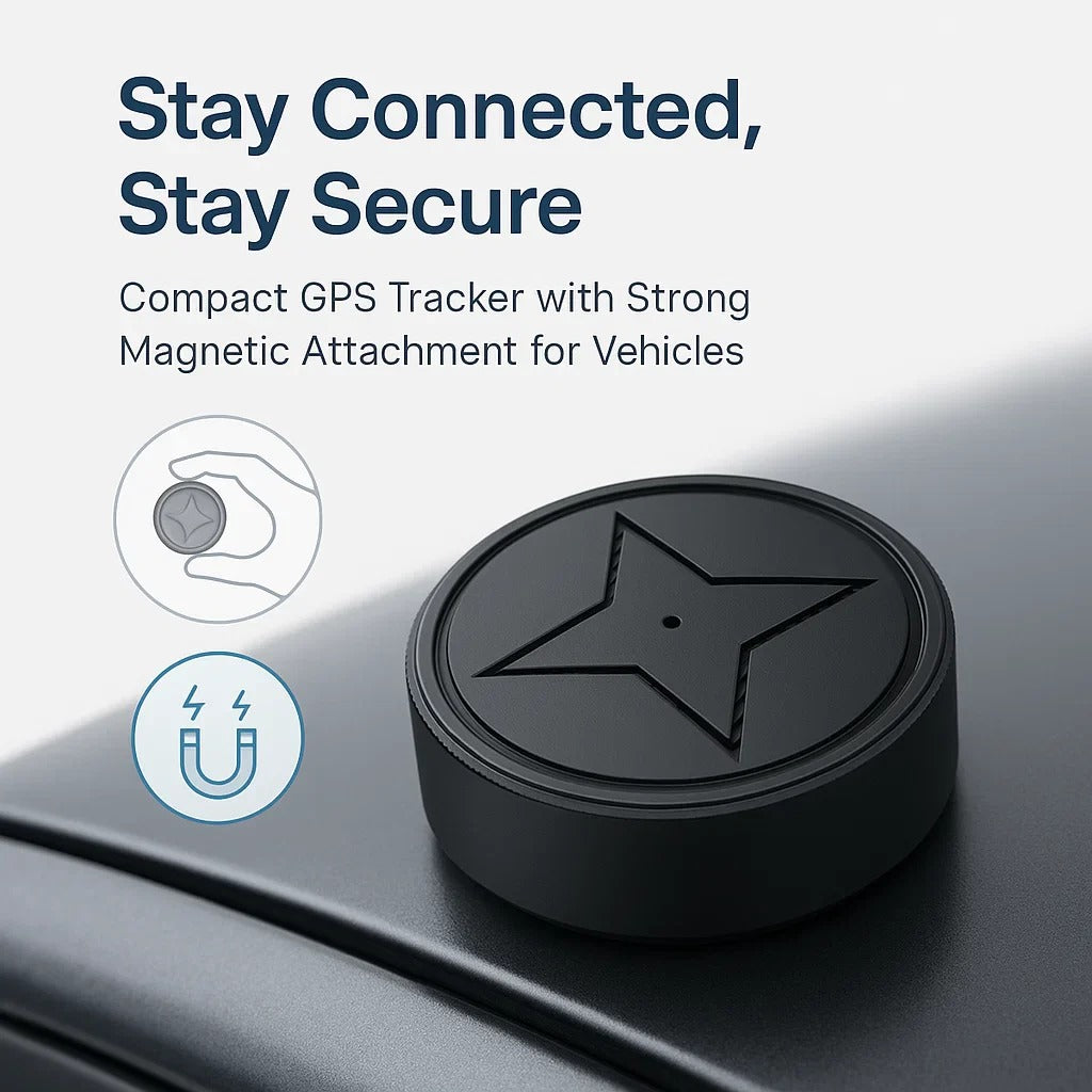 GPS Tracker with Strong Magnetic Attachment | Anti-Loss Vehicle Tracking Device for Cars and Motorcycles