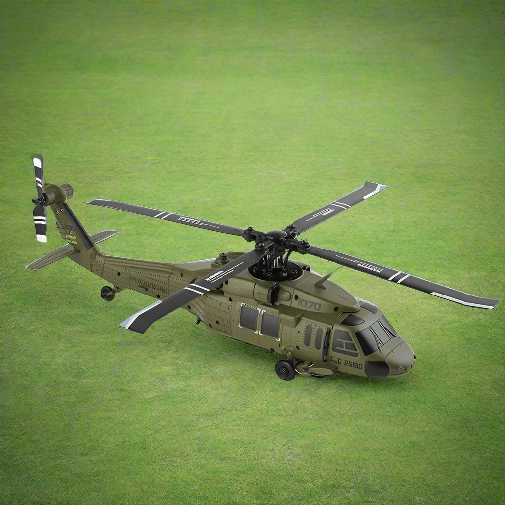 Blackhawk: Brushless 4CH Military RC Helicopter with Gyro and Dual Batteries
