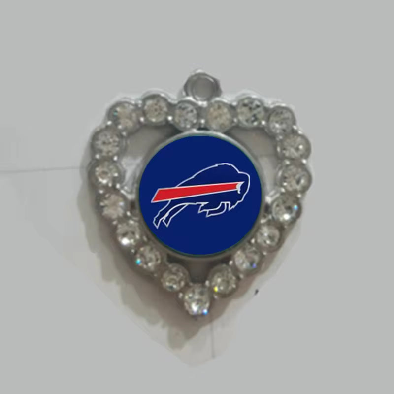 20-Piece Sports Dangle Charms Set – Football, Rugby & Buffalo Bills City Designs for DIY Jewelry