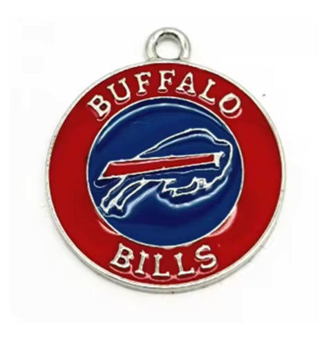 20-Piece Sports Dangle Charms Set – Football, Rugby & Buffalo Bills City Designs for DIY Jewelry