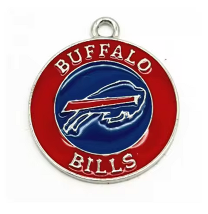 20-Piece Sports Dangle Charms Set – Football, Rugby & Buffalo Bills City Designs for DIY Jewelry