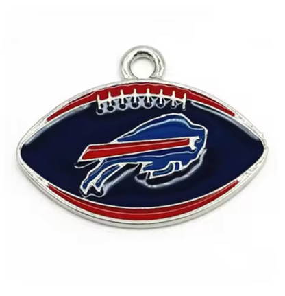 20-Piece Sports Dangle Charms Set – Football, Rugby & Buffalo Bills City Designs for DIY Jewelry