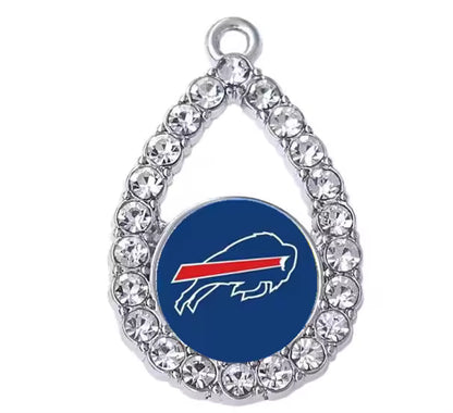 20-Piece Sports Dangle Charms Set – Football, Rugby & Buffalo Bills City Designs for DIY Jewelry