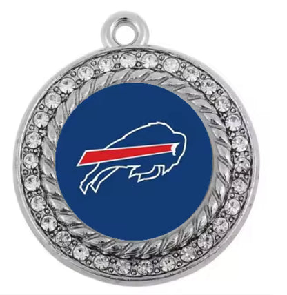 20-Piece Sports Dangle Charms Set – Football, Rugby & Buffalo Bills City Designs for DIY Jewelry