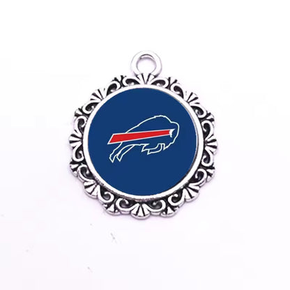 20-Piece Sports Dangle Charms Set – Football, Rugby & Buffalo Bills City Designs for DIY Jewelry
