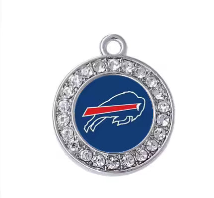 20-Piece Sports Dangle Charms Set – Football, Rugby & Buffalo Bills City Designs for DIY Jewelry