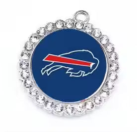 20-Piece Sports Dangle Charms Set – Football, Rugby & Buffalo Bills City Designs for DIY Jewelry