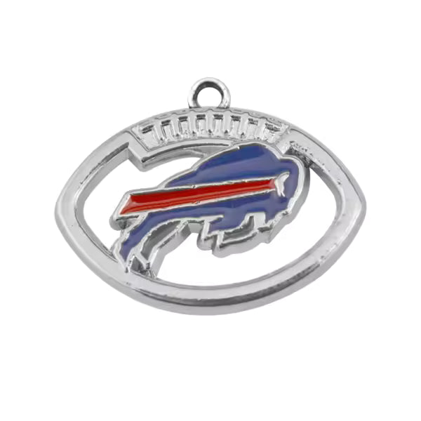20-Piece Sports Dangle Charms Set – Football, Rugby & Buffalo Bills City Designs for DIY Jewelry