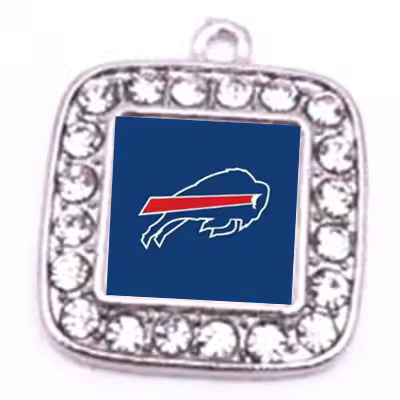 20-Piece Sports Dangle Charms Set – Football, Rugby & Buffalo Bills City Designs for DIY Jewelry