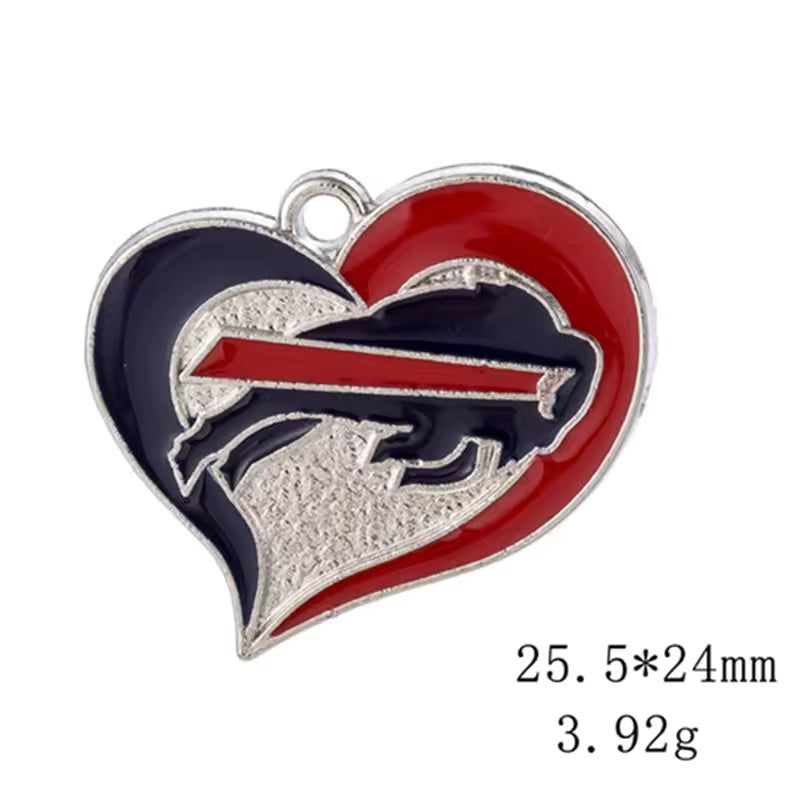 20-Piece Sports Dangle Charms Set – Football, Rugby & Buffalo Bills City Designs for DIY Jewelry