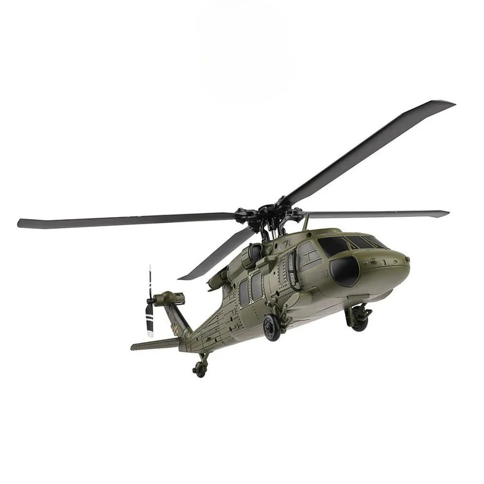 Blackhawk: Brushless 4CH Military RC Helicopter with Gyro and Dual Batteries