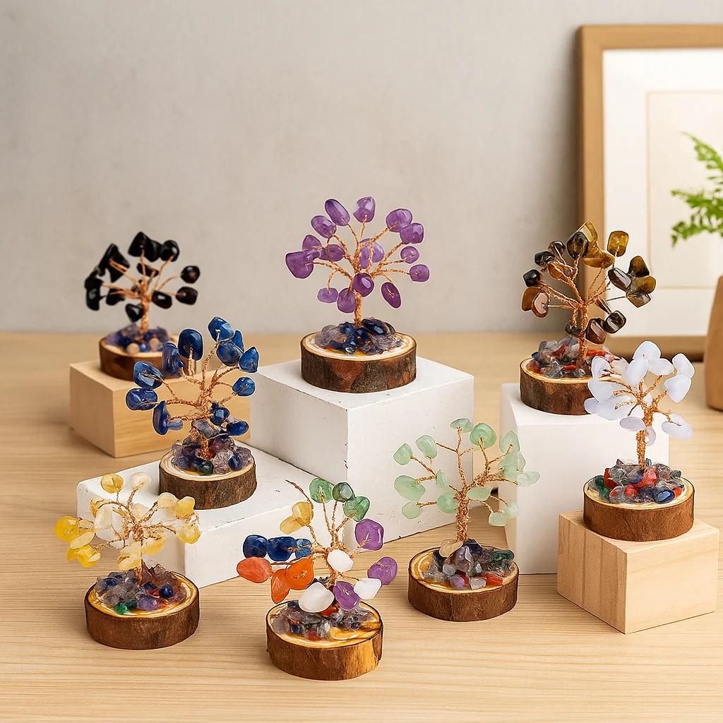 12 Mini Crystal Tree Set｜Feng Shui Gemstones for Energy Healing