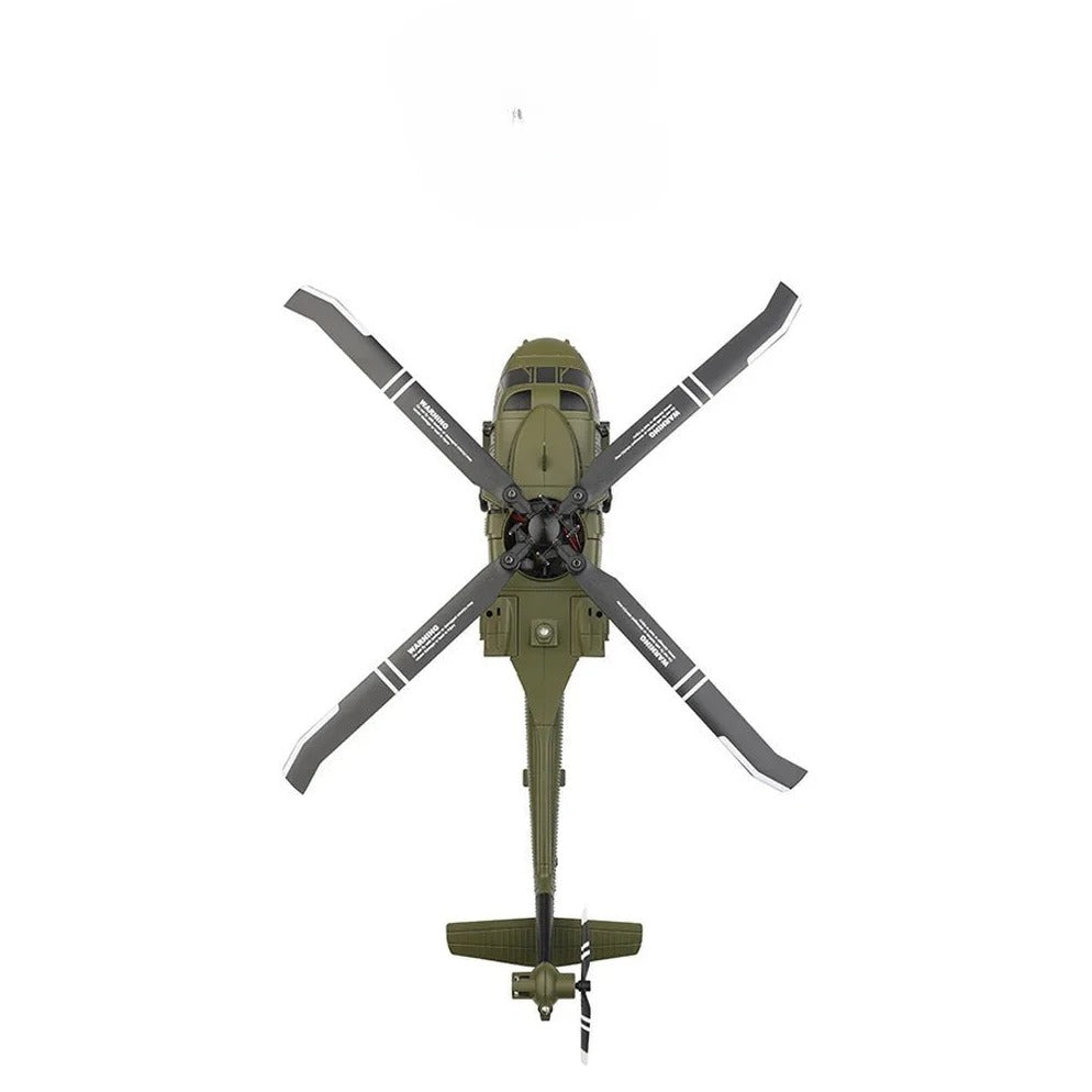 Blackhawk: Brushless 4CH Military RC Helicopter with Gyro and Dual Batteries