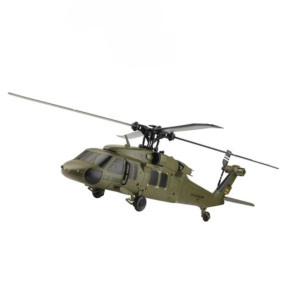 Blackhawk: Brushless 4CH Military RC Helicopter with Gyro and Dual Batteries