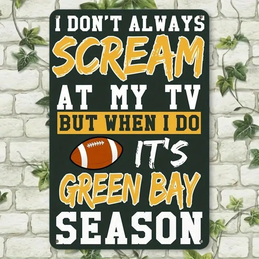 Green Bay Packers Vintage Metal Tin Sign for Wall Display