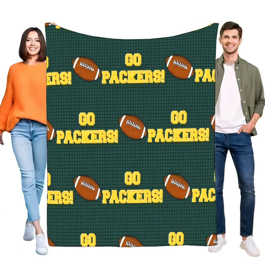 Green Bay Packers NFL Fleece Throw Blanket for Bed, Sofa, or Game Day Use