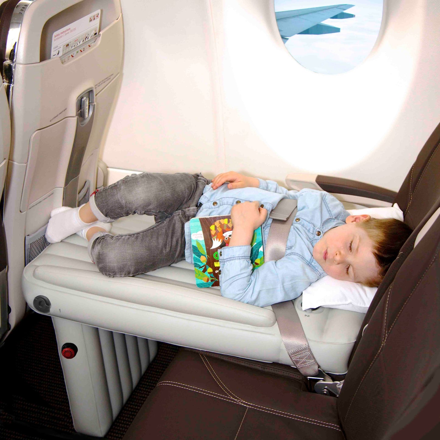 Blow Up Plane Bed Kids Air Mattress | Lightweight, Quick-Inflating & Ideal for Travel on Airplanes and Cars