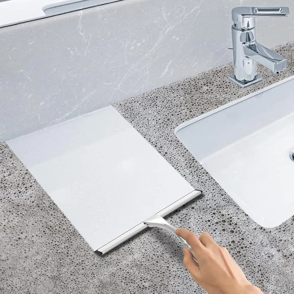Stainless Steel Shower Squeegee With Hooks For Glass And Tiles