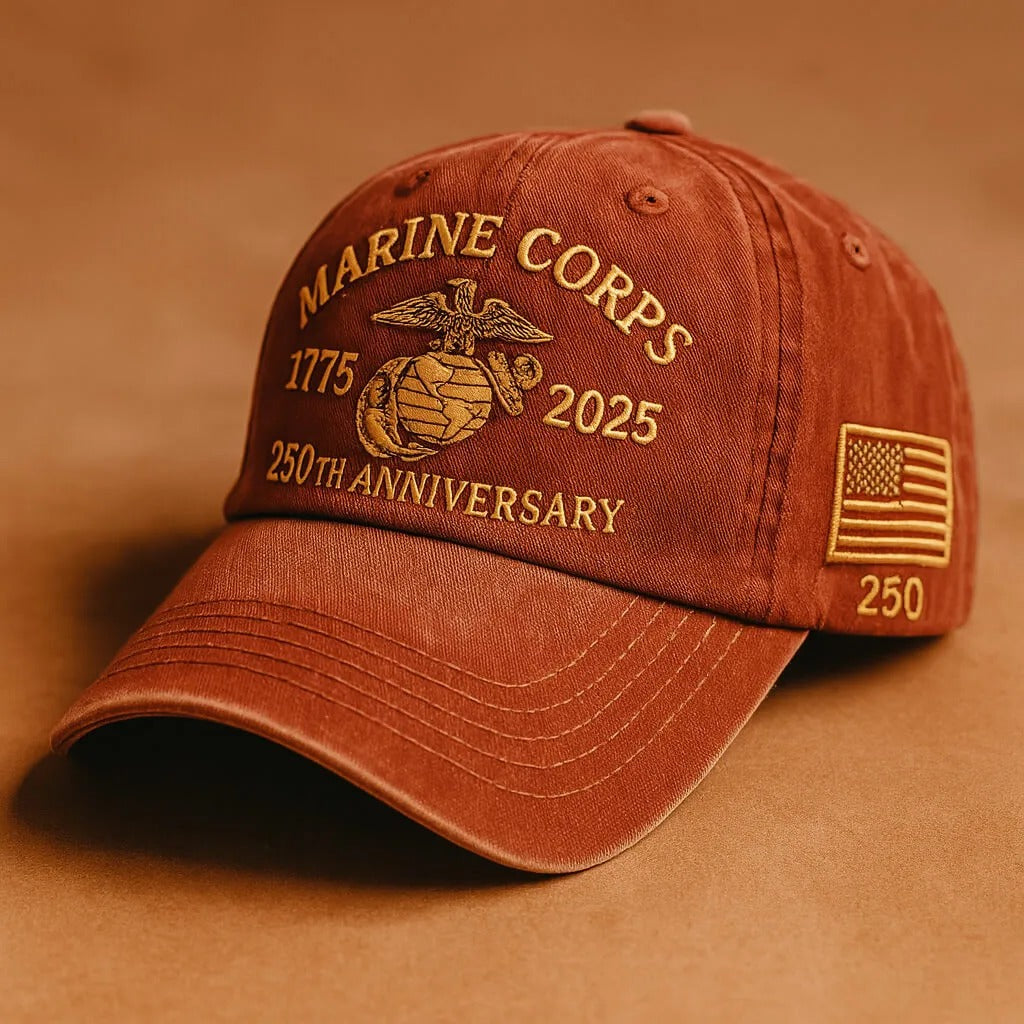 USMC 250th Anniversary Cap – Limited Edition Marine Corps Hat, Patriotic Military Gear