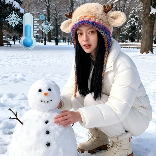 Cute Antler Plush Beanie