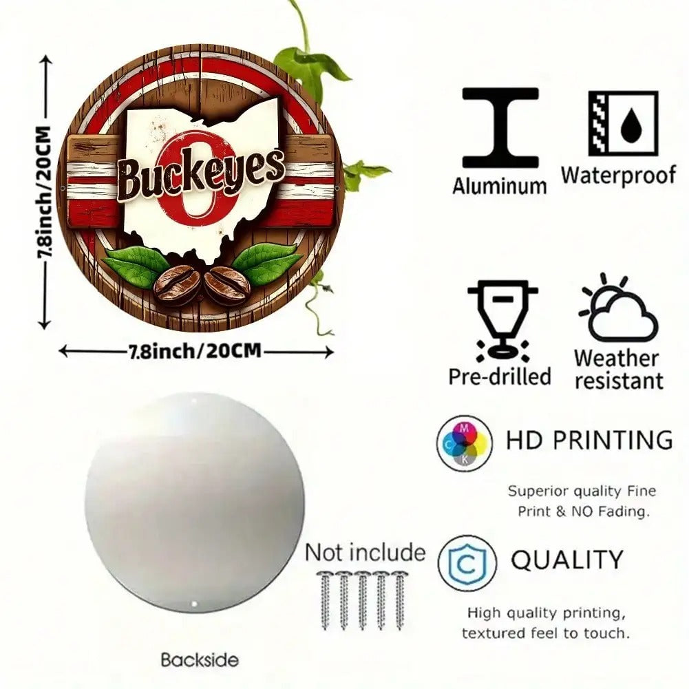 Ohio State Buckeyes Football Metal Wall Art Sign for Home, Office, or Sports Bar Décor