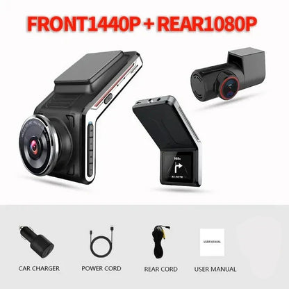4K Dual Dash Cam Front and Rear – F1.8 Lens, Night Vision & 24/7 Parking Mode | DriveCam