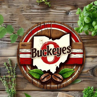 Ohio State Buckeyes Football Metal Wall Art Sign for Home, Office, or Sports Bar Décor
