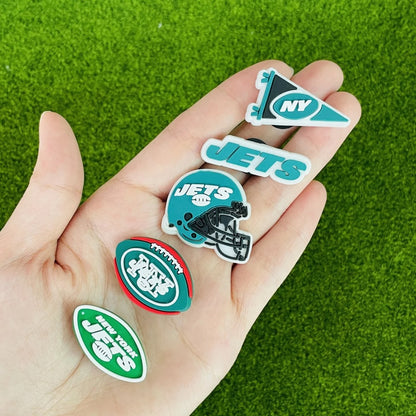 7pcs New york Jets Football Shoe Charms for Clog Sandals – Sports Team Accessories for Birthday Party Gifts