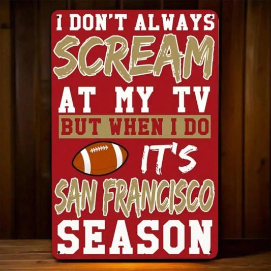 San Francisco 49ers Metal Wall Sign – Official NFL Fan Decor with Vintage Football Style