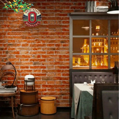 Ohio State Buckeyes Wall Decor – 2D Round Aluminum Metal Sign for Home & Living Spaces