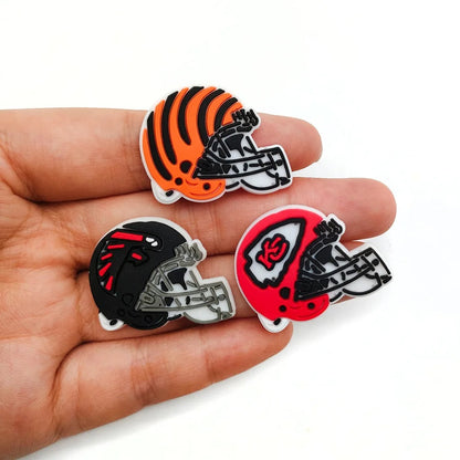 27 NFL Rugby  Helmets  Croc Charms Set – PVC Sports Charms for Clogs, Slides & Sandals