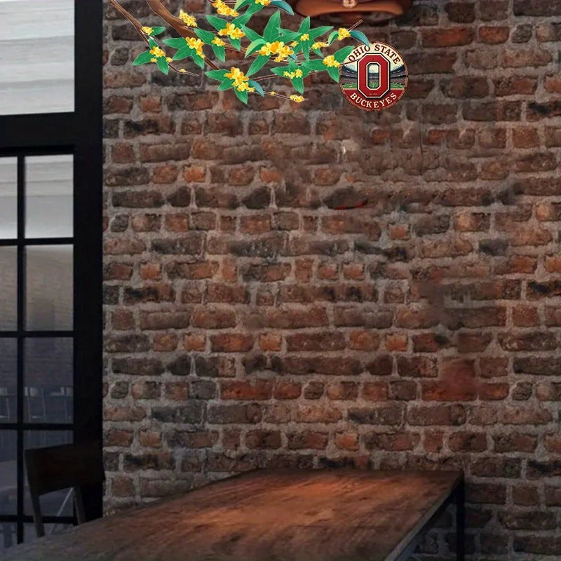 Ohio State Buckeyes Wall Decor – 2D Round Aluminum Metal Sign for Home & Living Spaces