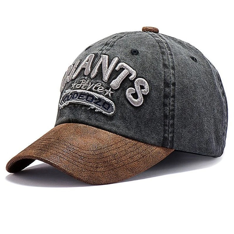 Unisex Washed Cotton Baseball Cap with GIANTS Letter Embroidery – Adjustable Casual Hat for Everyday Wear