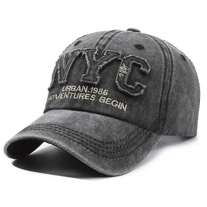 Adjustable Black Baseball Cap with “NYC” Embroidery for Daily Sun Coverage