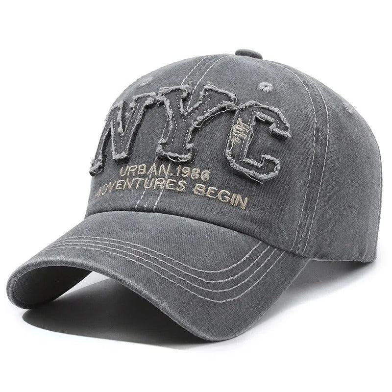 Adjustable Black Baseball Cap with “NYC” Embroidery for Daily Sun Coverage