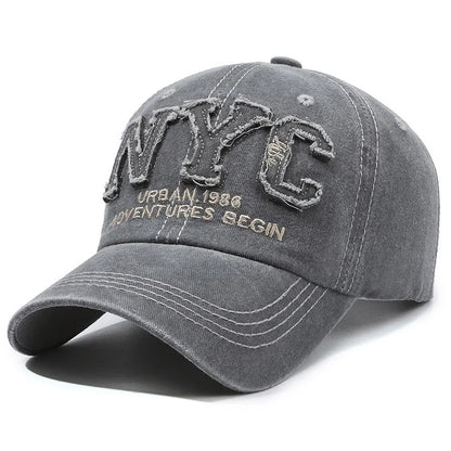 Adjustable Black Baseball Cap with “NYC” Embroidery for Daily Sun Coverage