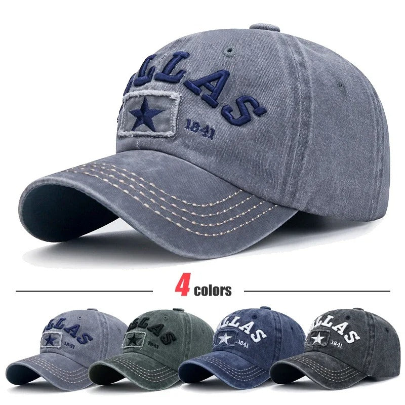 Unisex Dallas Embroidered Baseball Cap with Adjustable Snapback, Multiple Color Options
