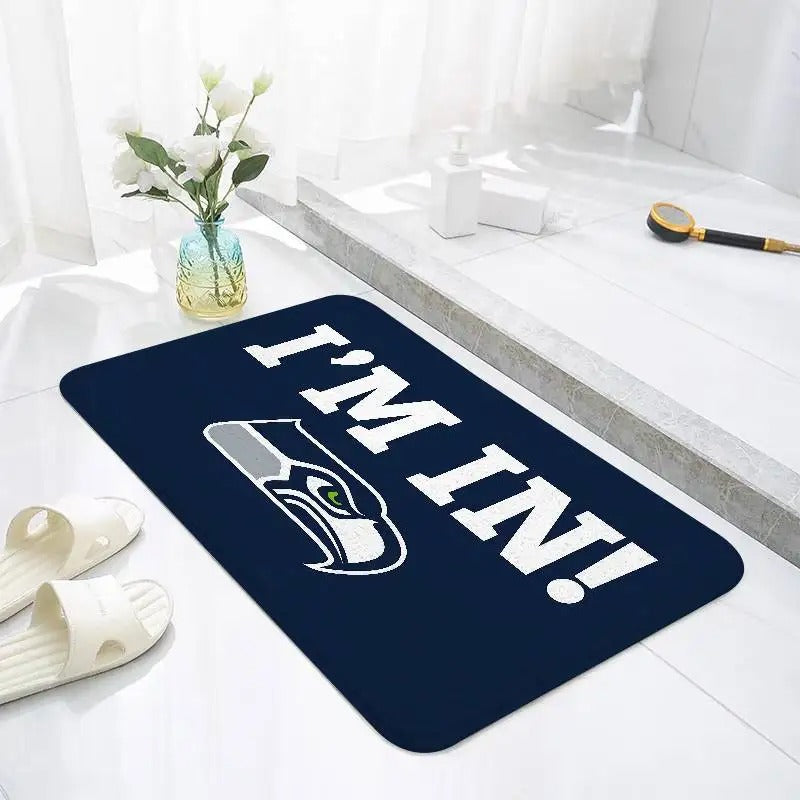 Seattle Seahawks Floor Mat for Home Use – Non-Slip Laundry, Living Room & Entryway Rug